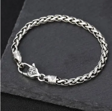 Мужской браслет 5 мм серебро 925