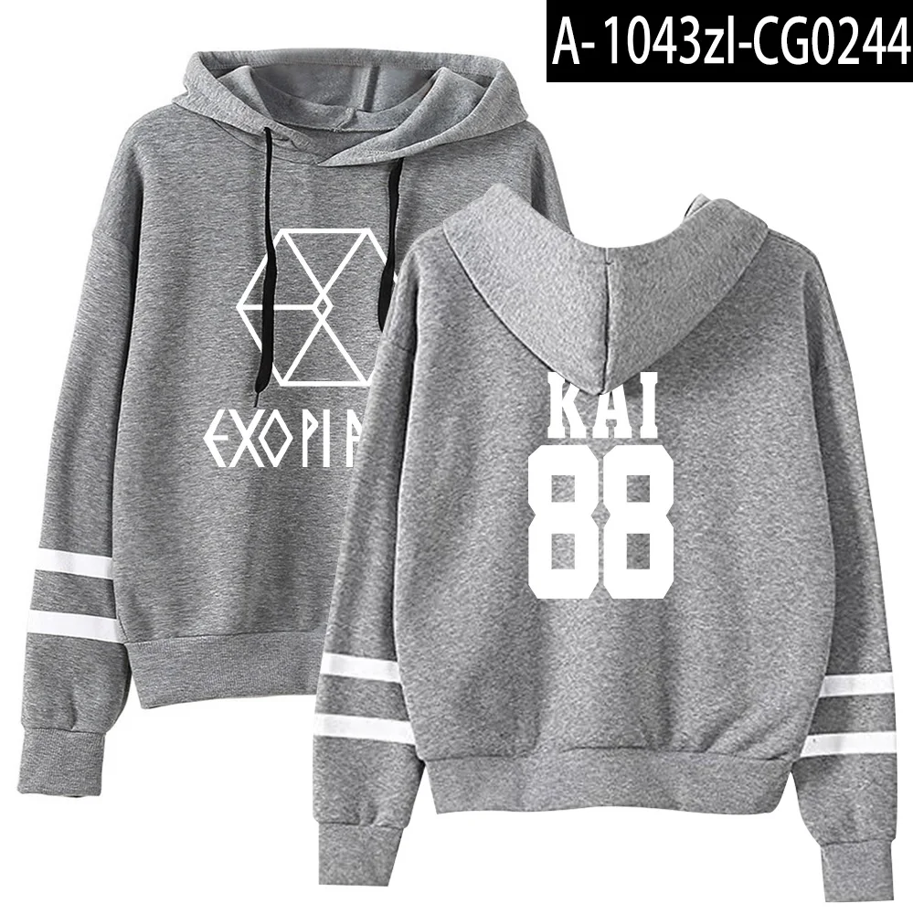 EXO толстовка с капюшоном корейский эксклюзивный стиль толстовки с длинными рукавами женская модная повседневная зимняя теплая Кепка, толстовка S-2XL - Цвет: 12