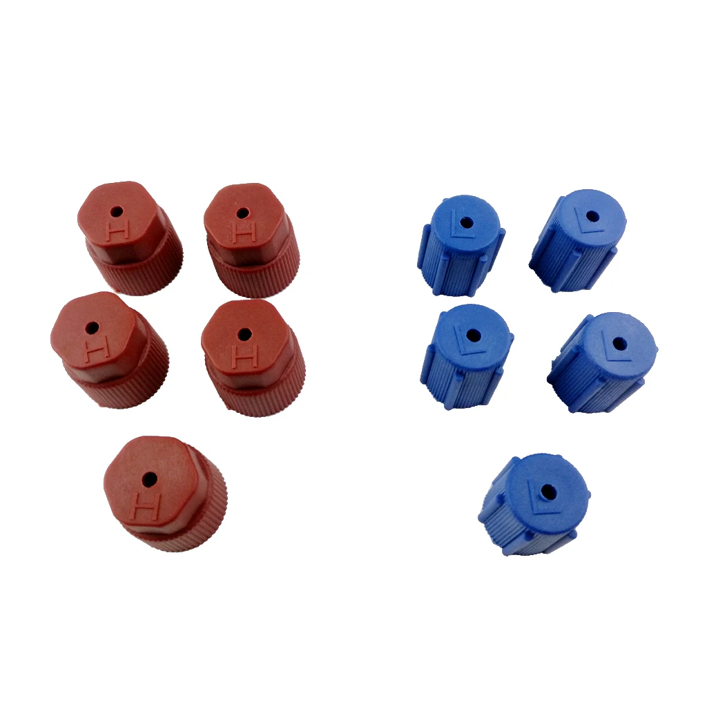 4 Pieces AC Air Conditioning Service Port R134a Side Air Conditioner Cap 13mm Blue & 16mm Brown Conversion Kit Plastic