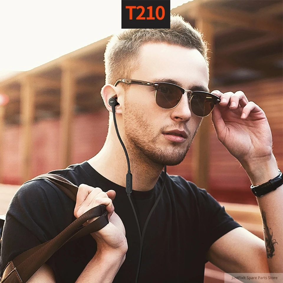 New JBL T210 3 5mm Wired Earphone Stereo Bass Music Sports Headset 1 Button Remote Hands free Call with Mic