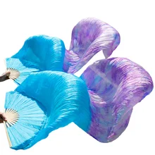 Танцевальный веер живота 1 пара ручная работа окрашенный Шелковый веер для танца высококачественный китайский Шелковый веер натуральный шелк/Имитация Шелковый веер для танца вуаль