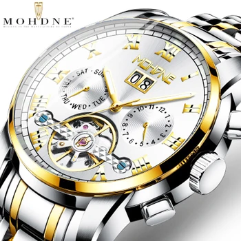 

MOHDNE Tourbillon Automatic Mechanical Watch Fashion Men Watches Top Brand luxury Business Men's watches Otomatik Saat Man clock