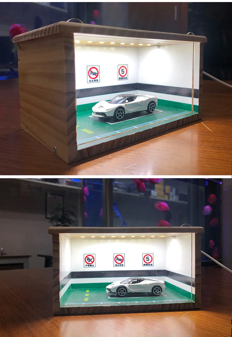 1: 64 модель автомобиля дисплей крышка коробка витрина подземный гараж деревянный паркинг хранения пыли автомобиль игрушка Подарочный набор дисплей