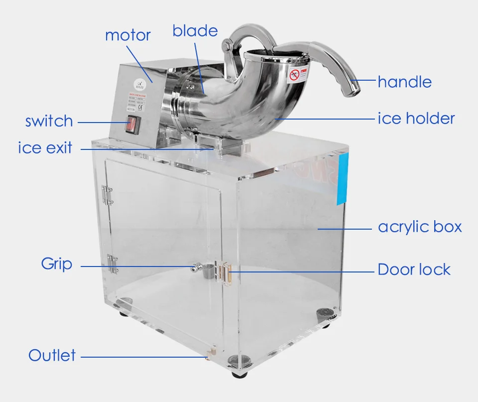 XEOLEO Коммерческая дробилка льда Снежинка машина льда Автоматическая бритва с двойными лезвиями льда снег конус машина 200 Вт SNO-CONES машина