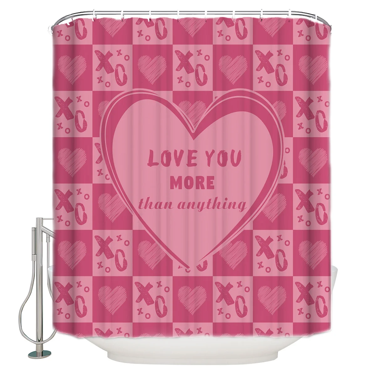День Святого Валентина Xo Love I Love You больше всего на свете, Розовая Занавеска для ванной комнаты декор с крючками водонепроницаемый