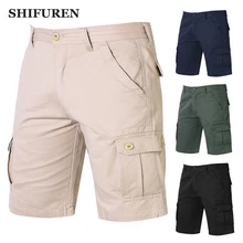 SHIFUREN мужские хлопковые шорты Карго с несколькими карманами новые военные тактические Рабочие Комбинезоны мешковатые короткие брюки пляжные шорты