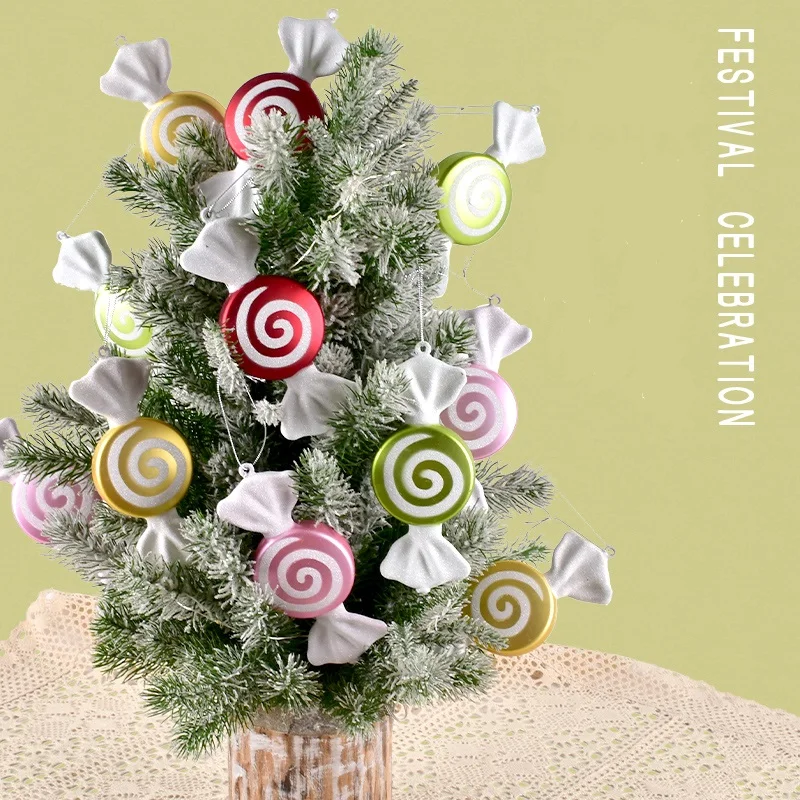 2022 New 16cm Candy Pendant Colorful Glittering Powder Shop Window Christmas Tree Home Decor Party | Дом и сад