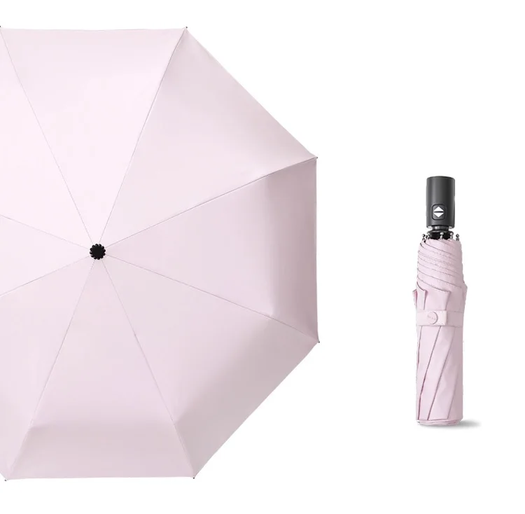 Srong ветрозащитный автоматический 3 складной зонтик дождь женский 8 ребра простые цветные зонтики для мужчин бизнес темная сетка ручка Paraguas