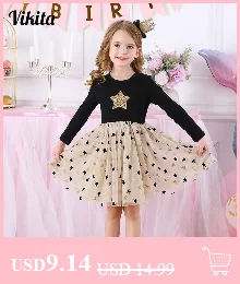 VIKITA Girls Long Sleeve Dress Autumn Winter Girls Unicorn Dress for Kids Children Birthday Party New Year Princess Costumes long skirt top design for baby girl