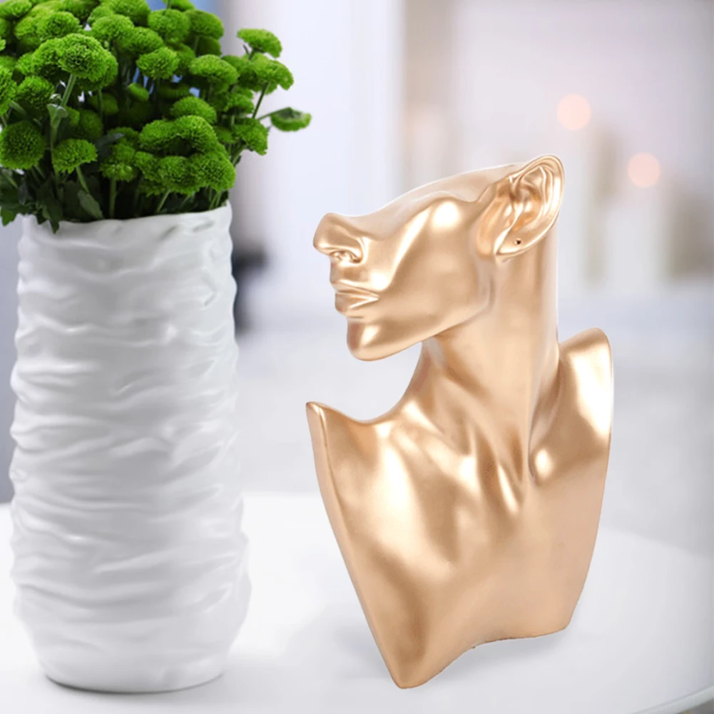 

Resin Mannequin Necklace Earring Holder Chain Rack Counter Showcase Organizer Bedroom Store Home Jewelry Display Stand