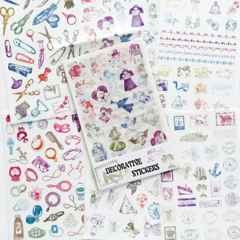 

6 Sheets /Pack Watercolored Angel Butterfly Washi Paper Decorative Stickers Album Diary Decoration