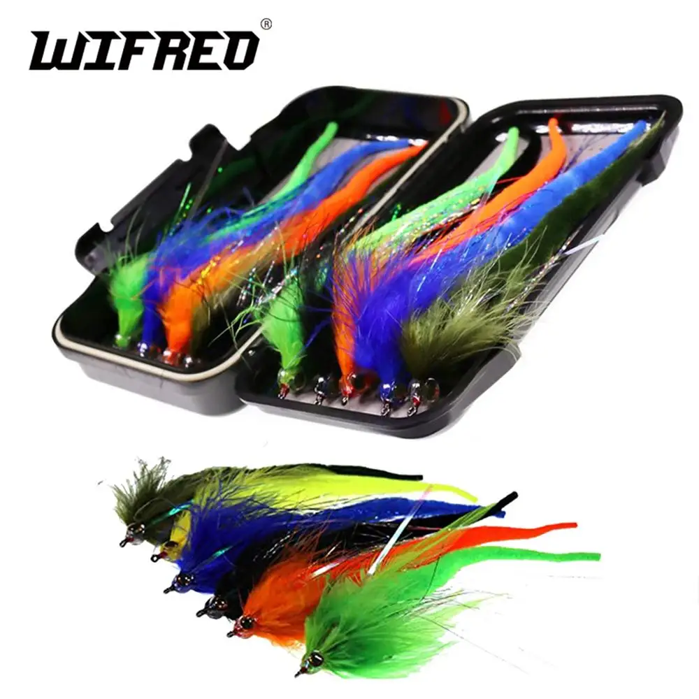 Wifreo 10 Pz/Set Mosche Da Pesca In Acqua Salata Dragon Tail Fly Per Fly Pike Muskie Bass Fishing Lure Streamer Trolling Bait