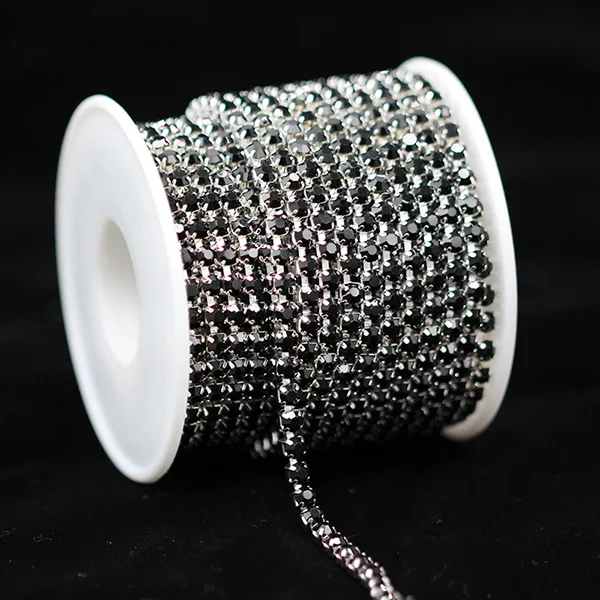 buy sewing supplies online 10yard 1Row ss6 ss12 ss16 colour Crystal Glass rhinestone Silver Cup claw close chain sewing Trim craft for Garment accessories Sewing Needles Fabric & Sewing Supplies