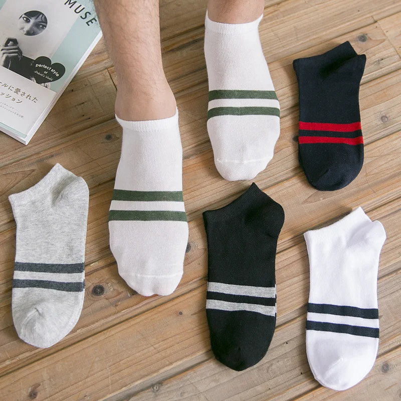 

5 Pair knitting cotton sock for men cozy breathable socks thin sport casual Invisible ankle socks boat socks the size of 39-42