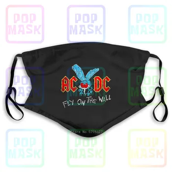 

Fly On The Wall Album Hard Rock And Roll Music Bandprinted Washable Reusable Mask with 2Pcs PM2.5 Filters 5 Layers