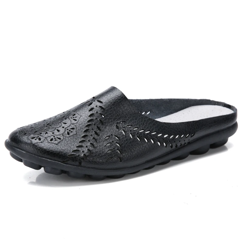 Summer Genuine Leather Slip On Flat Shoes Women Flats Breathable Casual Plus Size 9 Colors women shoes,casual shoes,women flats