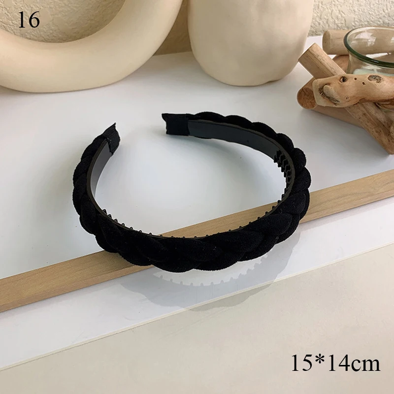 hair bows for women Women Fashion Beige Wide Headband Retro Solid Color Sweet Cloth Hair Hoop New Elegant Pearls Twist Headwear Hair Accessories hairclips Hair Accessories