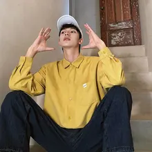 Новая весенне-осенняя Однотонная рубашка с длинными рукавами в Корейском стиле для мальчиков повседневная простая куртка