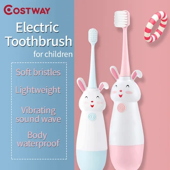 

Costway Children Electric Toothbrush Rabbit Pattern Tooth With Brush Electric Soft Replacement Head Waterproof and drop-proof