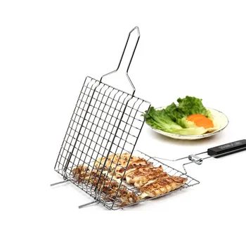 

BBQ Barbecue Tool Square Barbecue Rack Stainless Steel Barbecue Net Fish Net Clip Barbecue Net Slice Barbecue Net Rotisserie
