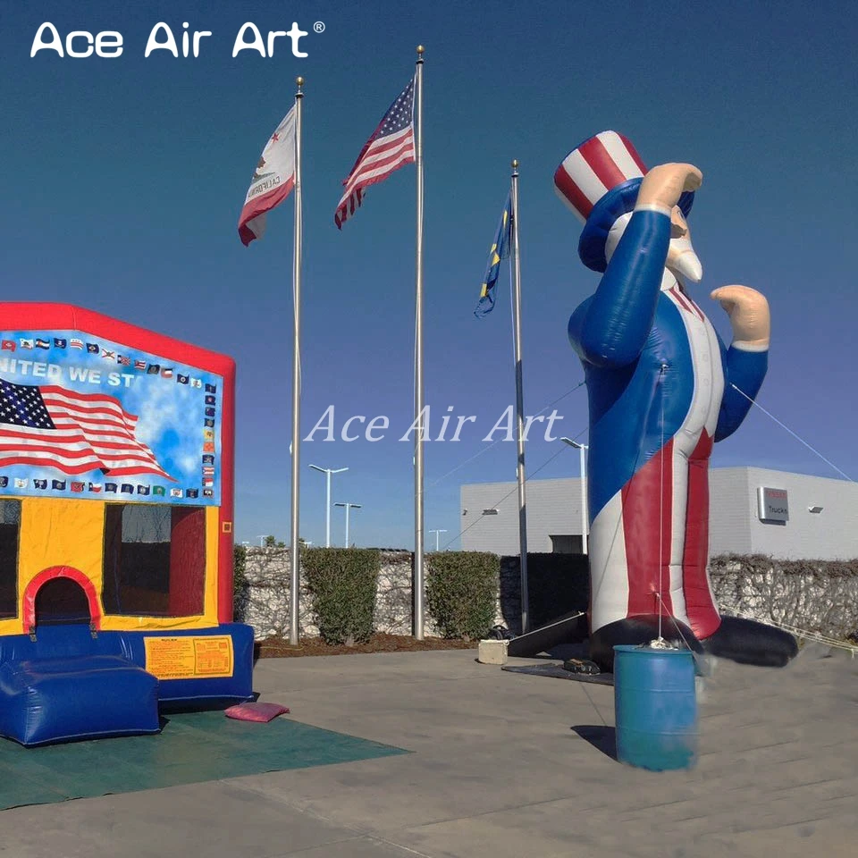  Custom 20ft giant USA inflatable Patriotic uncle sam balloon model advertising inflatable uncle sam