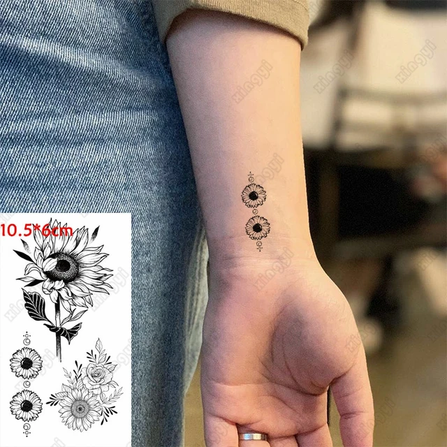 Tatouage Temporaire Petit Format – Motifs Rosas Et Géométriques – Imperméable Et Facile à Appliquer