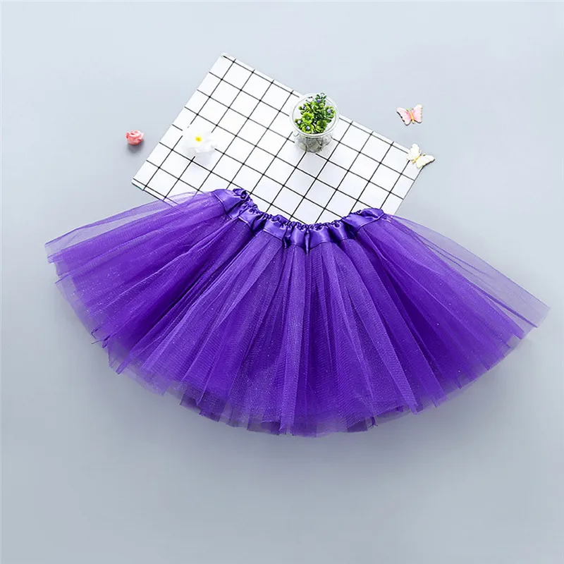 2-8 Years Girls Skirts Ballet tutu Polyester 5 Color Black Pink Red Purple White Dancewear Lace Mini Tutu Skirt New D30