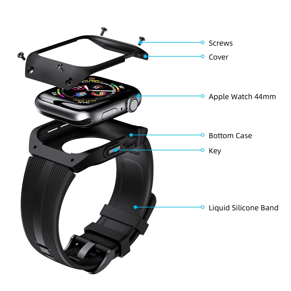 Для серий 2/3 Ремешки для наручных часов iWatch Apple Watch 5 4 44 мм 40 мм силикон 42 мм 38 мм браслет ремешок и чехол Сменные аксессуары