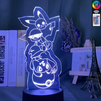 

Led Night Light Game Pokemon Go Pikachu Nightlight for Kids Child Bedroom Decor Lighting Pocket Monsters 3d Night Lamp Pikachu