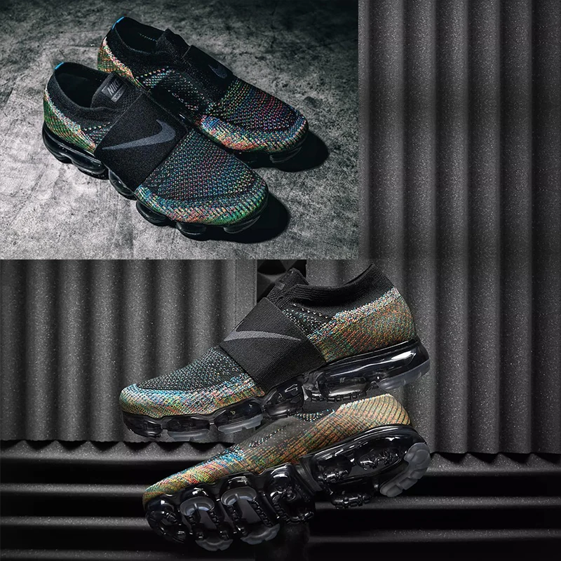 Оригинальные мужские кроссовки для бега Nike Air VaporMax Moc Радужная подушечка спортивные кроссовки уличные противоскользящие дышащие AH3397-003 с сеткой