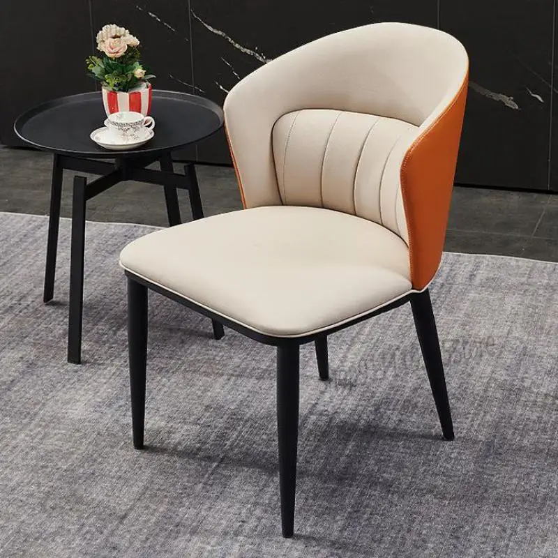 Customized Nordic Italian Minimalist Dining Chair Household Modern Simple Make-up Restaurant Leather Desk Cha |