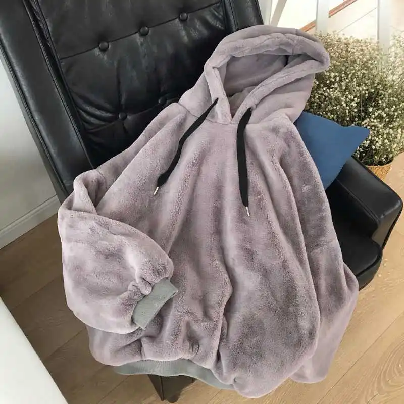 Women Hooded Sweatshirt Coat Long Sleeve Hooded Fleece Sweatshirt Autumn Winter Thicken Warm Zip Up Hoodie Pullover