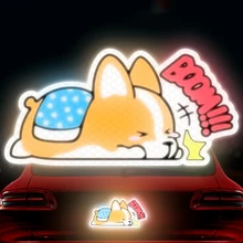 2 шт., мультяшная Светоотражающая наклейка корги, креативная Автомобильная наклейка, модификация царапин, защитная лента для вождения, горячая Распродажа, с 3M