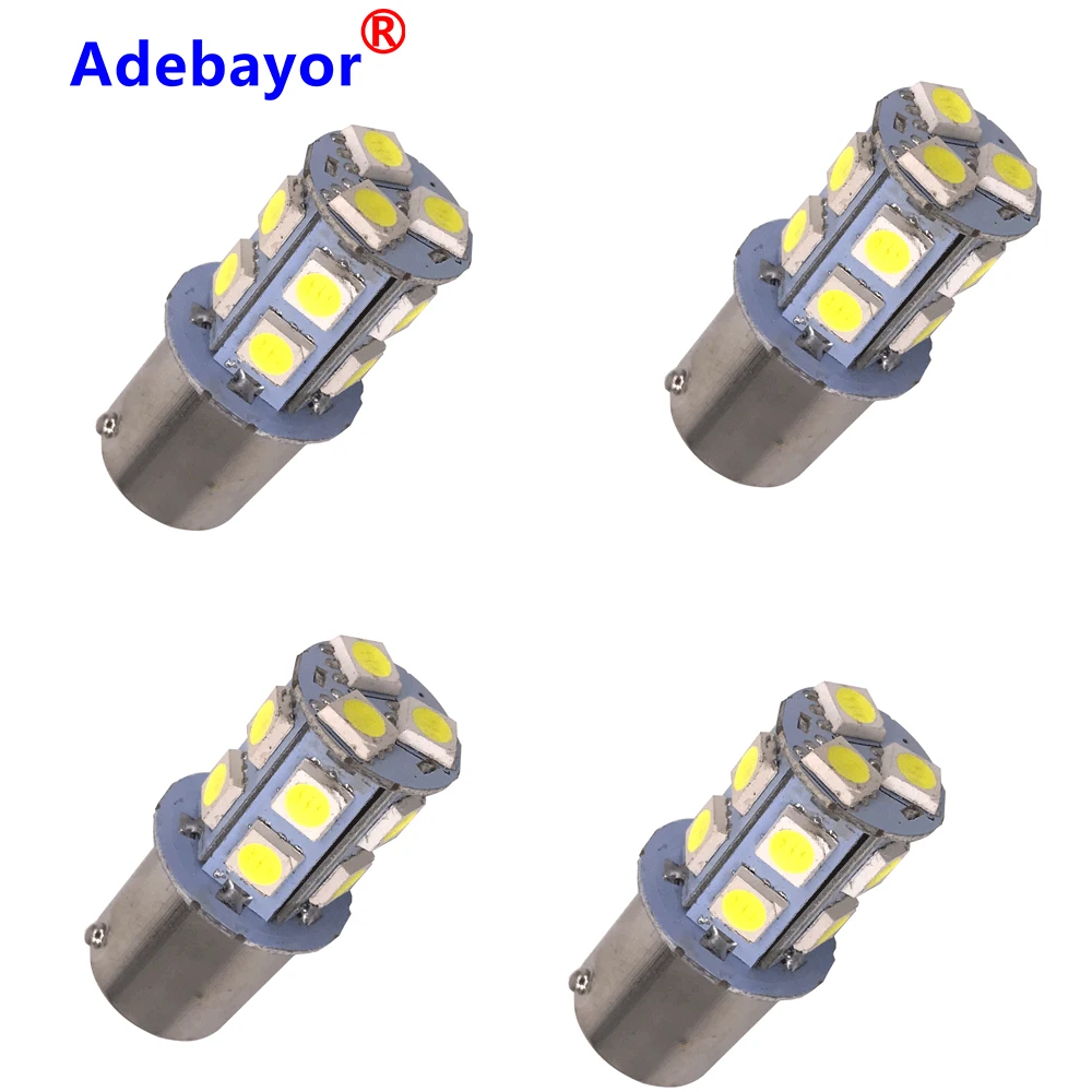 Adebayor 200 шт. Ba15s 1156 13 SMD светодиодный лампы 5050 12V P21W белая Автомобильная Поворотная светильник сигнала супер яркий