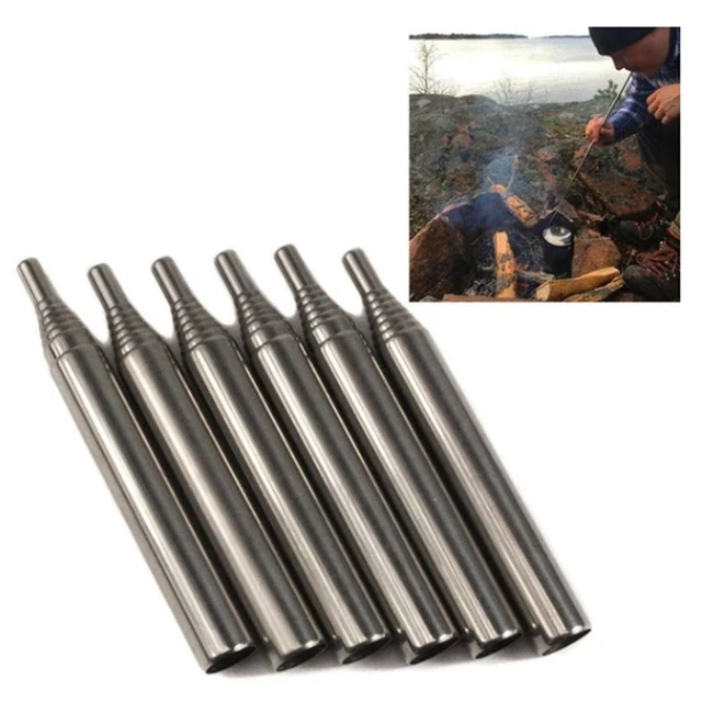 Camping equipment outdoor cookware fire tool 93mm stainless steel telescopic fire tube anti-smoke safety blowing pipe 3