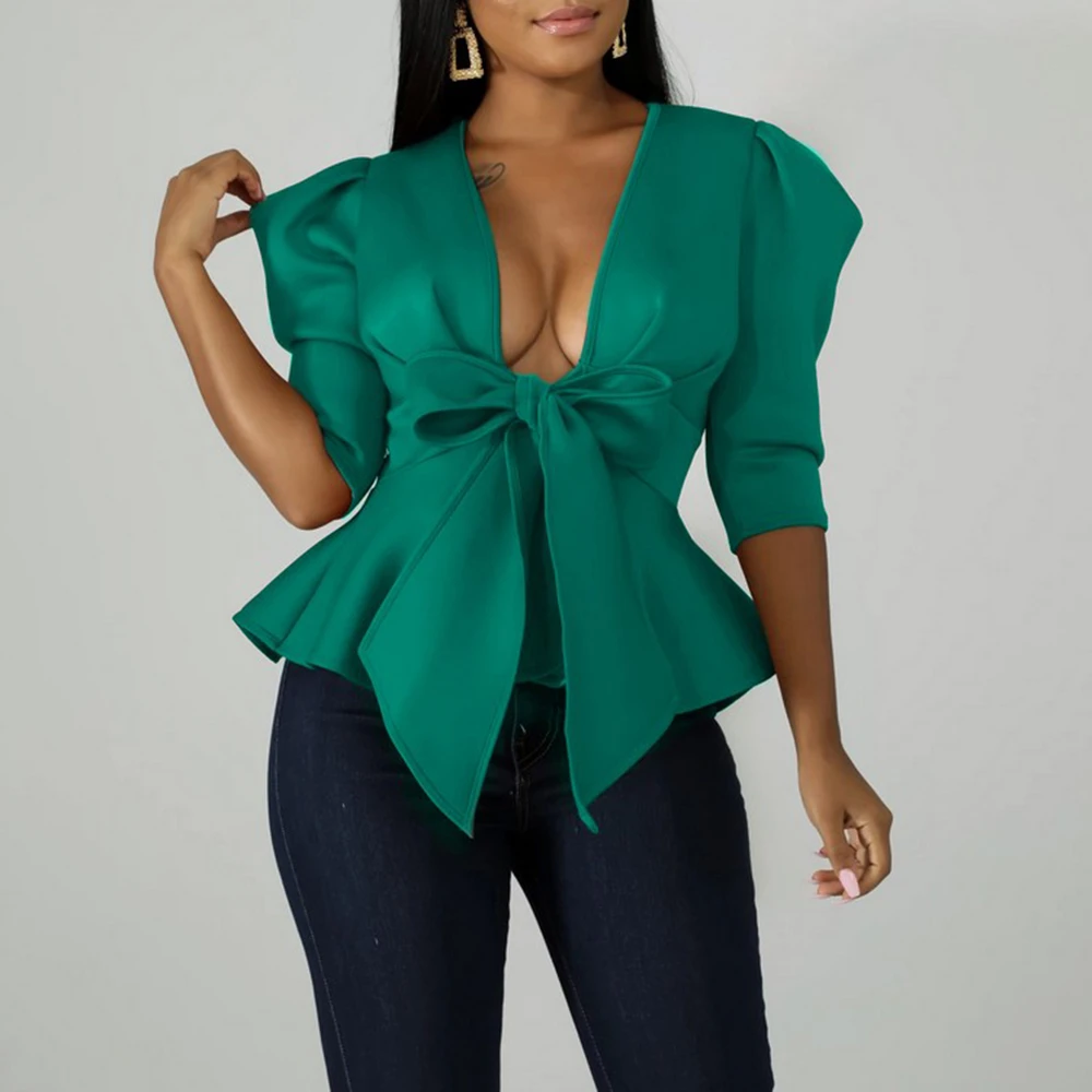 scuba peplum top