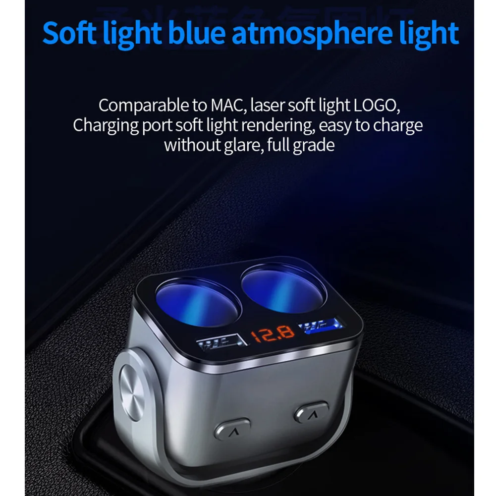 Auto Car Sockets Cigarette Lighter Charger Converter Dual Color Multifunctional Fast Adjustable Durable Plug Power Adapter