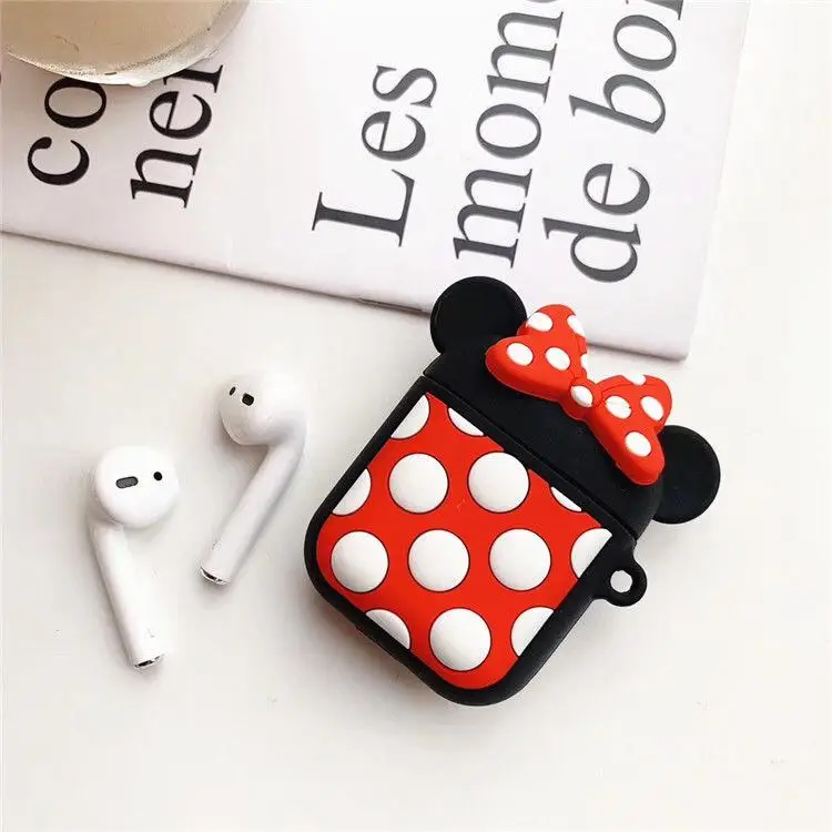 Мягкий беспроводной чехол для наушников с милыми животными для AirPods 2, защитный чехол, аксессуары для Apple Airpods, зарядная коробка