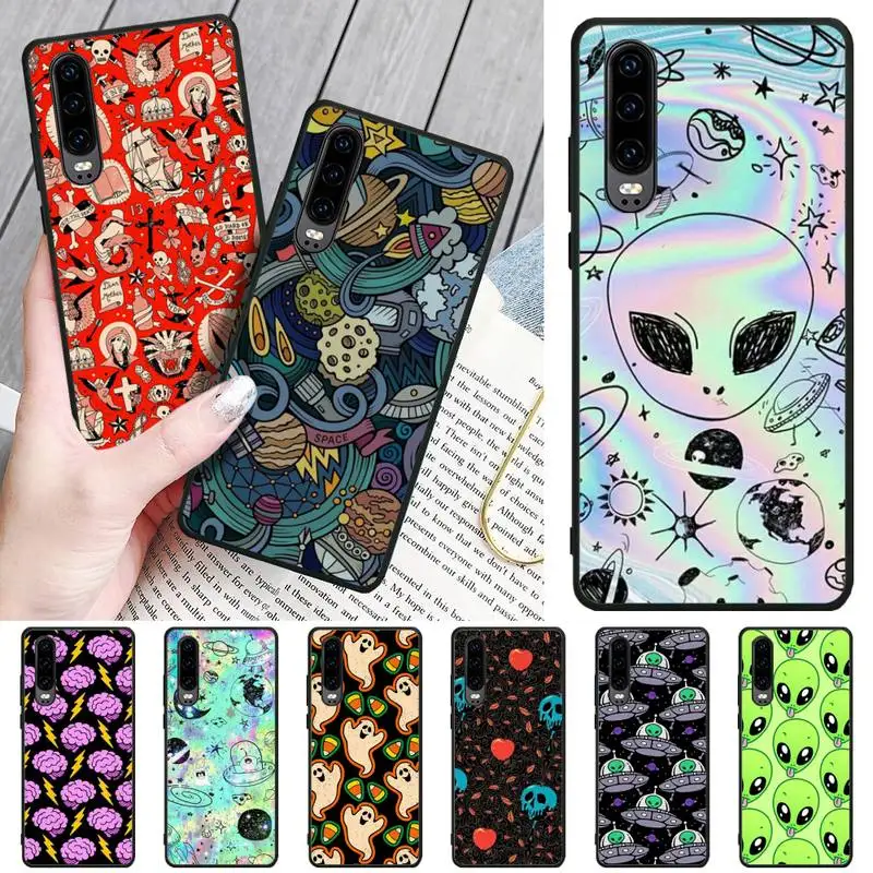 

LJHYDFCNB Alien ghost Custom Photo Soft Phone Case For Huawei P8 lite 2017 P9 P10 20Pro Lite Pro P30lite P Smart 2019