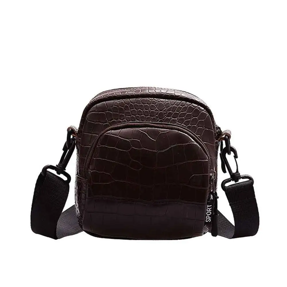 Женская Новинка, модная сумка через плечо с крокодиловым узором, модная простая сумка для телефона 9,27 - Цвет: Coffee