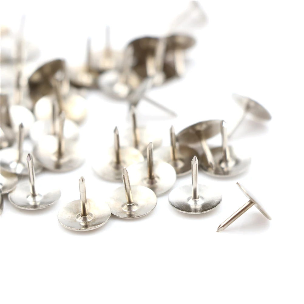 80 Pcs Silver Thumbtacks Tone Corkboard Photo Push Pins,push pins
