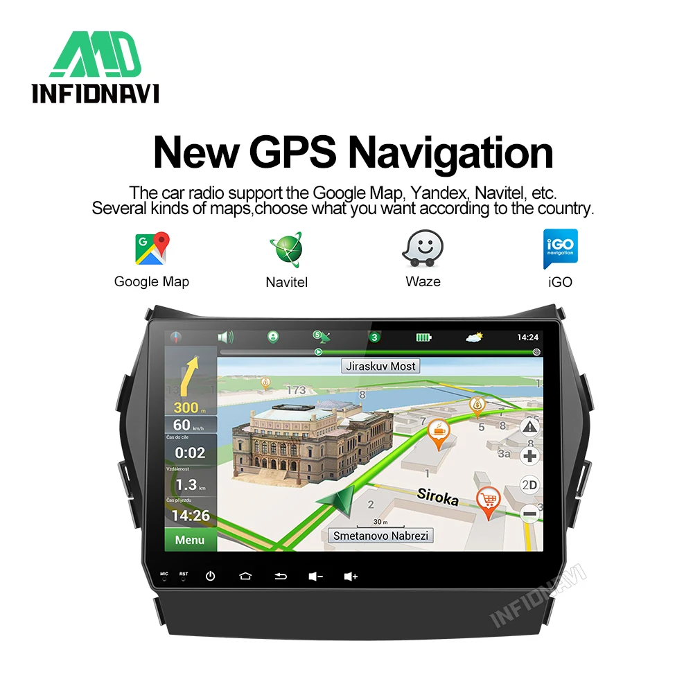 Clearance INFIDNAVI PX30 Android 9.0 car dvd 2+32G gps video radio player for Hyundai IX45 Santa Fe 2013/2014/2015 car 3