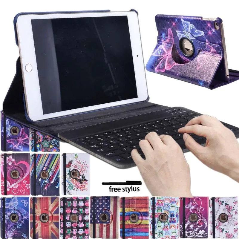 KK&LL For iPad mini 4 Mini 5 Tablet cover Rotating 360°with Auto Wake Up Sleep Flip Leather Stand C