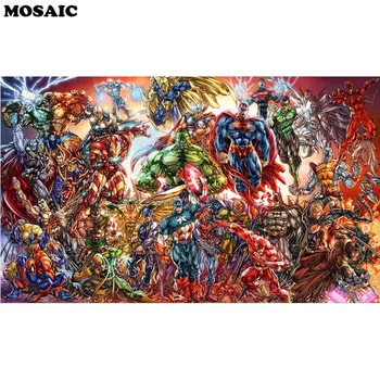 

Diamond Painting Cross Stitch Comics Collage Full Square Diamond Embroidery Sale superman 5D DIY Diamond Mosaic Needlework