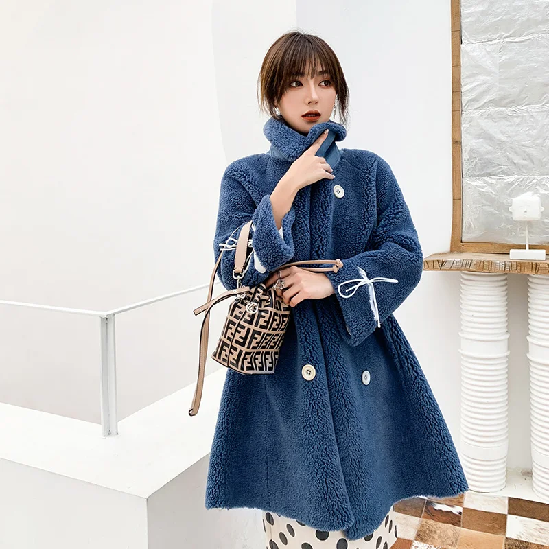 

Luxury Ladies Tops Women Clothes 2019 Loose Tops Furry Teddy Jacket Fur Real Parka 2019 Plush Coat Long Female Shaggy Faux Coat