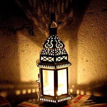 

White Hollow Holder Candlestick Tealight Hanging Lantern Birdcage Classical Castle Candlestick Wedding Party Home Decoration