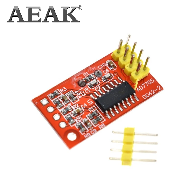 AEAK official AD7705 Dual 16 bit ADC модуль сбора данных с входным коэффициентом усиления