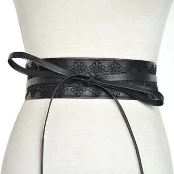 

Badinka 2020 New Korean Black White Red Wide Corset Waist Lace Belt Female Waistband Belts for Women Waist Band Cinturon Mujer
