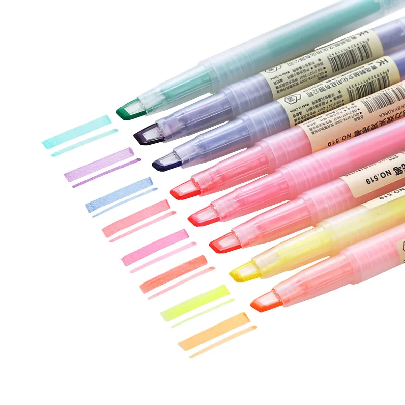 

1pc Korea Stationery Acrylic Double Head Highlighter Student Fresh Candy Color Graffiti Pen Office Marker Pen School Supplies
