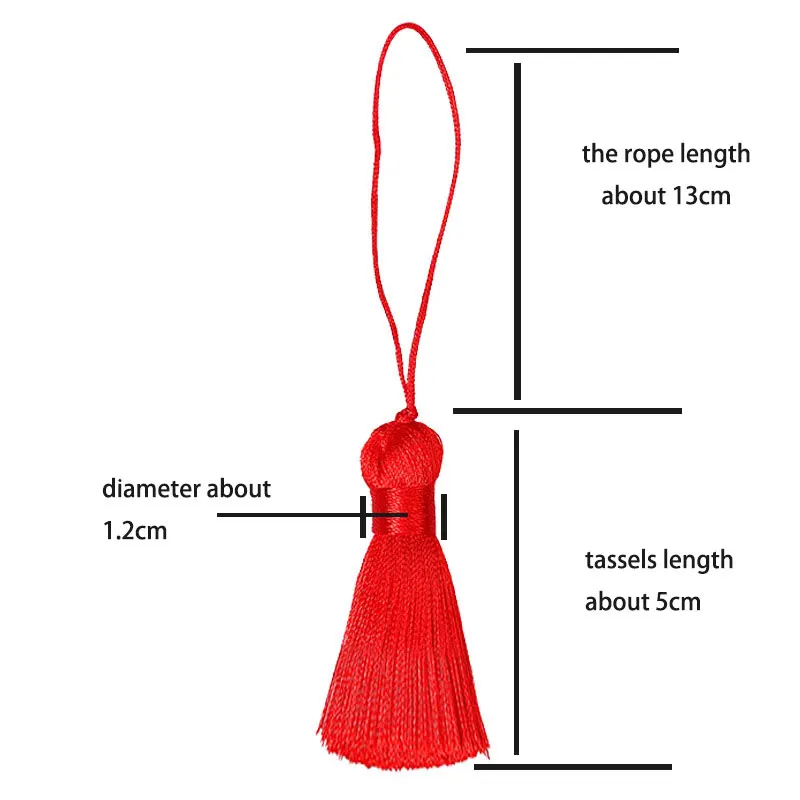 짧은 팻 실크 술 프린지 재봉 뱅 술 트림 키 술, DIY 펜던트 장식 커튼 액세서리, 5cm/로트, 5 개